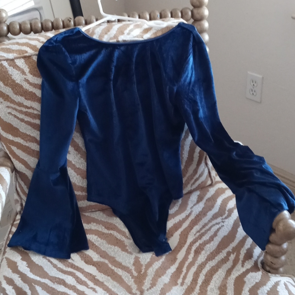 Ribbed Midnight Blue Bodysuit